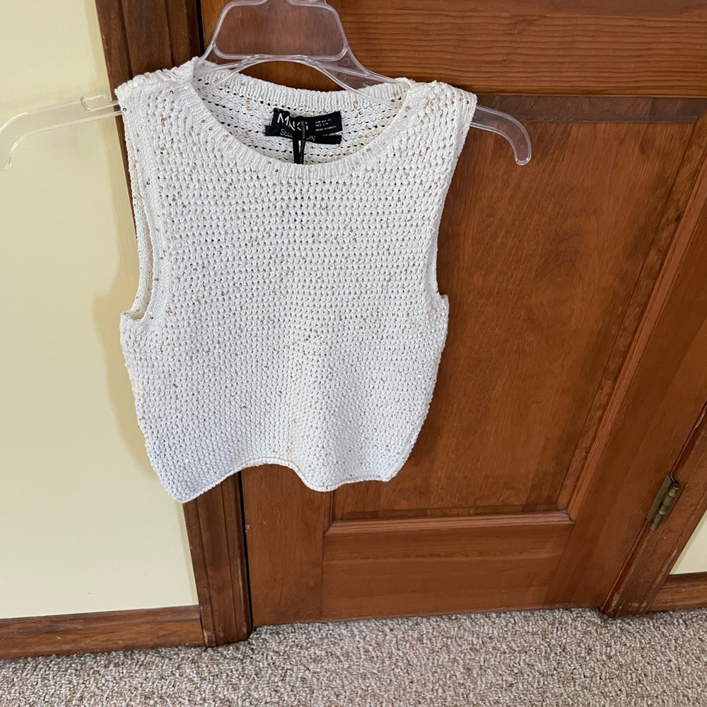 White Knit Sleeveless Top